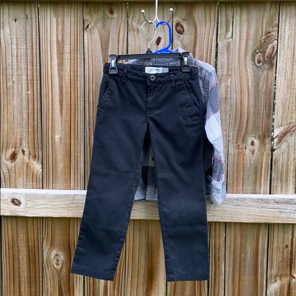 Old Navy Boy Skinny Chino Pant Sz 6 Black